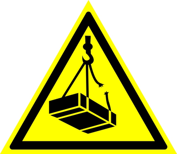 W06 опасно! возможно падение груза (пленка, 700х700 мм) - Охрана труда на строительных площадках - Знаки безопасности - магазин "Охрана труда и Техника безопасности"