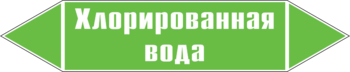 Маркировка трубопровода "хлорированная вода" (пленка, 358х74 мм) - Маркировка трубопроводов - Маркировки трубопроводов "ВОДА" - магазин "Охрана труда и Техника безопасности"